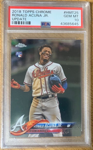 2018 Topps Chrome Update Ronald Acuna JR. #HMT25 PSA 10