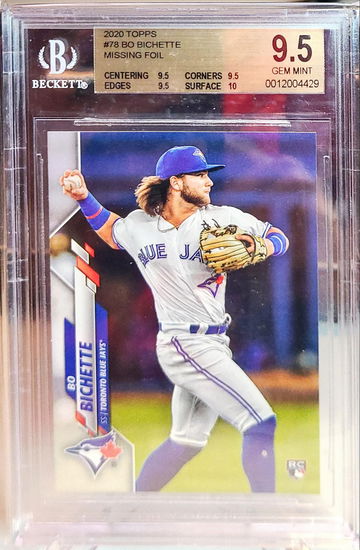 2020 Topps Series 1 Bo Bichette Missing Foil BGS 9.5 True Gem+