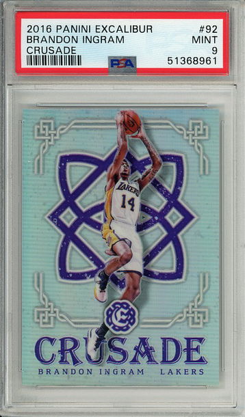 Brandon Ingram 2016-17 Panini Excalibur, Crusade #92 Silver PSA 9 Mint Rookie RC! 8961