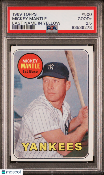 1969 Topps Mickey Mantle #500 PSA 2.5