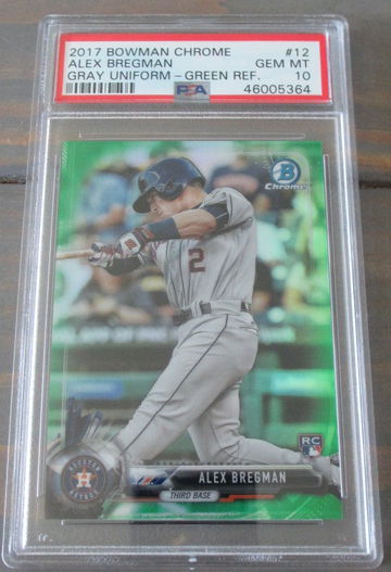 Alex Bregman RC 2017 Bowman Chrome Green Refractor #/99 PSA 10