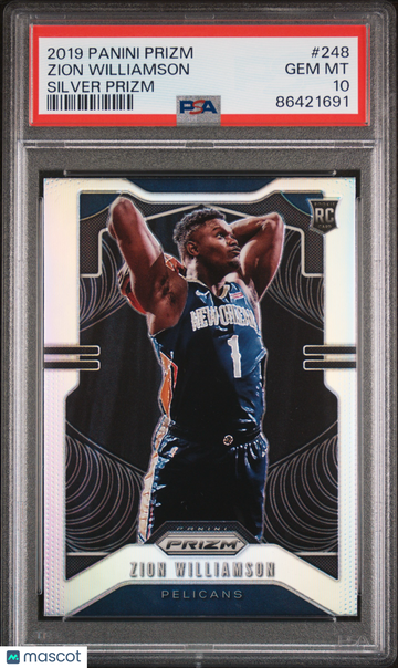 PSA 10 2019 Panini Prizm Zion Williamson Silver Prizm #248