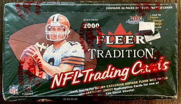 No Reserve ~ 2000 Fleer Tradition Hobby Football Box Factory Sealed ~ Look for Tom Brady RC Auto