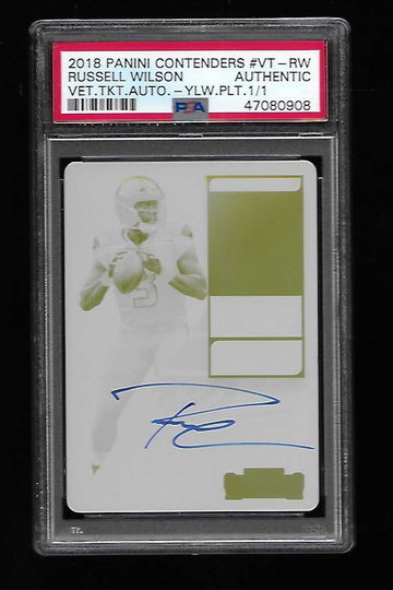 2018 contenders Russell Wilson Auto Yellow Plate 1/1
