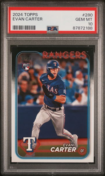 2024 Topps Series 1 Evan Carter #280 RC PSA 10