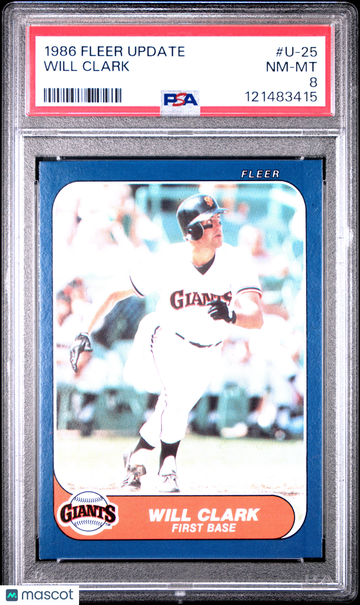 1986 Fleer Update Will Clark #U-25 PSA 8