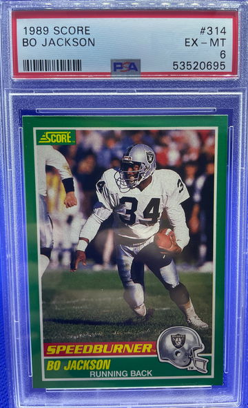 1989 Score Football #314 Bo Jackson Speedburner Los Angeles Raiders PSA 6 EX-MT