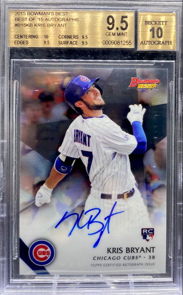 2015 Bowman Best Kris Bryant RC Auto Best of '15 BGS 9.5 10 AUTO 