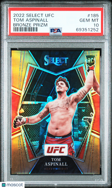 2022 Panini Select UFC Tom Aspinall #185 Bronze Prizm PSA 10