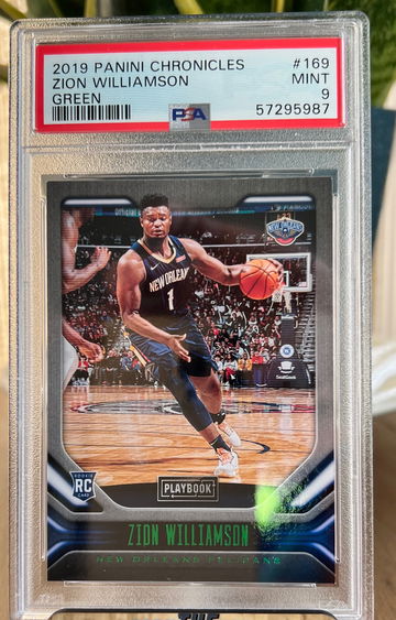 2019 Panini Chronicles Green Playbook Zion Williamson Rookie RC #169 PSA 9 Mint!