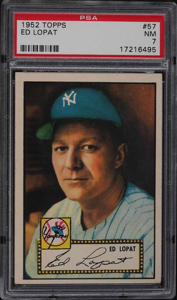 1952 Topps Baseball Ed Lopat #57 PSA 7
