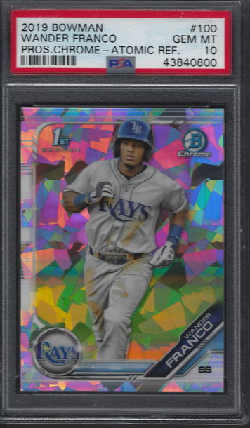 2019 Bowman Chrome ATOMIC REFRACTOR WANDER FRANCO ROOKIE RC #100 PSA 10 GEM MINT