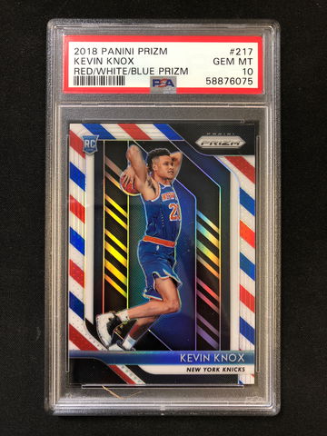 2018 Panini Prizm - Kevin Knox - Rookie Red White Blue Prizm PSA 10 Gem Mint