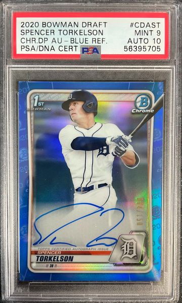 Spencer Torkelson Bowman Draft Blue Refractor Auto PSA 9
