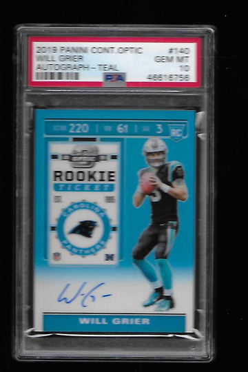 2019 PANINI CONTENDERS OPTIC WILL GRIER TEAL AUTO
