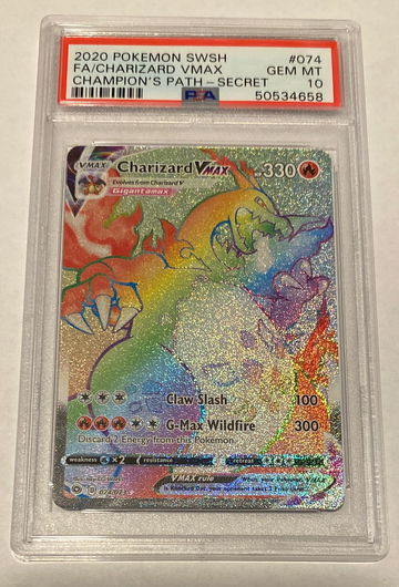 Pokemon Champion’s Path Charizard VMax 074 PSA 10