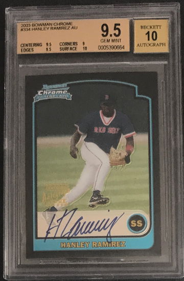 2003 Bowman Chrome Hanley Ramirez Auto Autograph