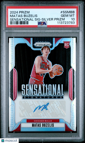 2024 Panini Prizm Sensational Signatures Matas Buzelis #SSMBB Silver PSA 10
