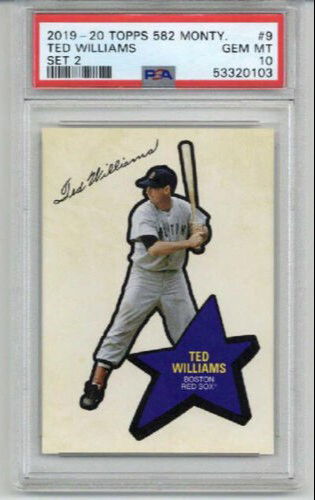 2019-20 TOPPS 582 MONTGOMERY SET 2 #9 TED WILLIAMS CARD RED SOX PSA 10 LOW POP