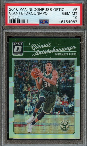 2016 Optic Holo #5 Giannis Antetokounmpo PSA 10 Gem Mint