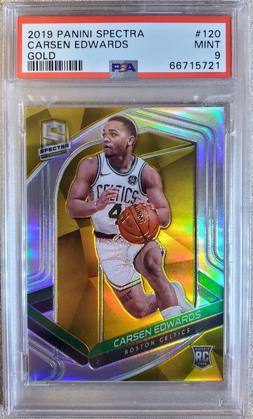 2019 Panini Spectra #120 Carsen Edwards Gold PSA 9