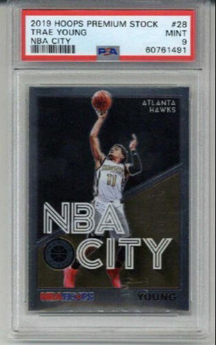 2019 HOOPS PREMIUM STOCK NBA CITY #28 TRAE YOUNG ATLANTA HAWKS PSA 9 LOW POP