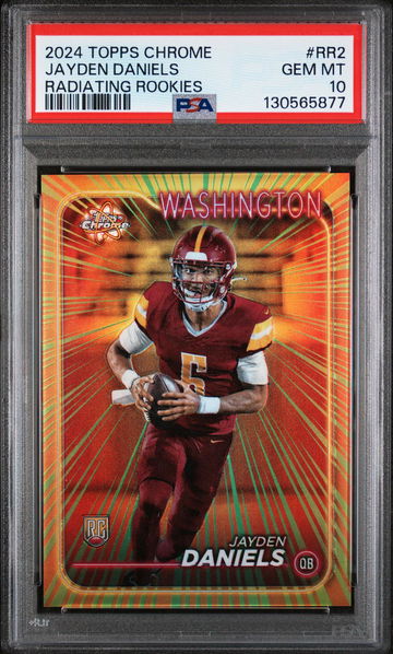 2024 Topps Chrome Radiating Rookies Jayden Daniels #RR2 PSA 10