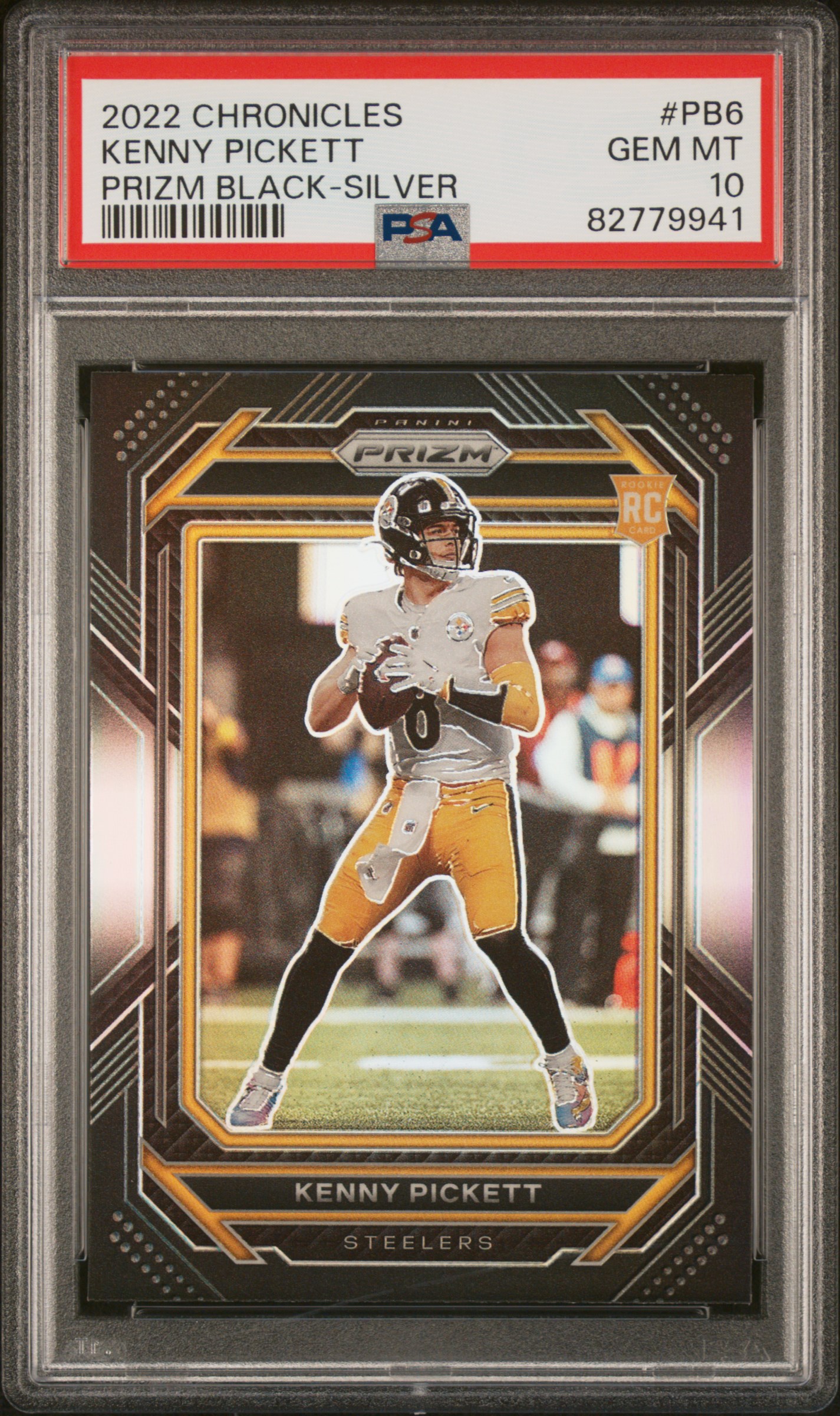 PSA 10 2022 Panini Chronicles Prizm Black Kenny Pickett SILVER Rookie RC #PB6