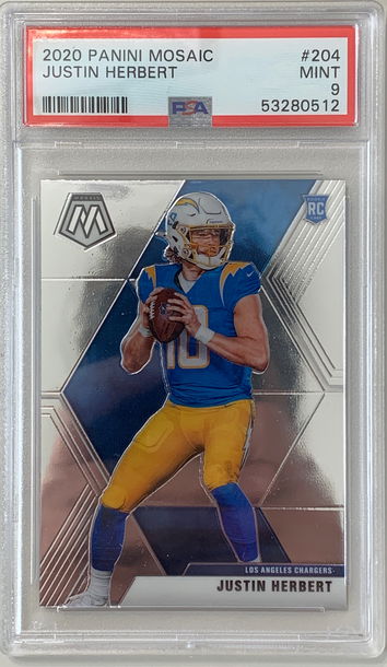 2020 Panini Mosaic Justin Herbert PSA 9
