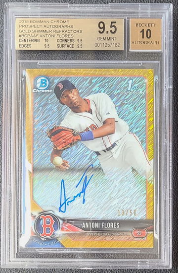 2018 Bowman Antoni Flores Gold Shimmer Auto BGS 9.5 /50