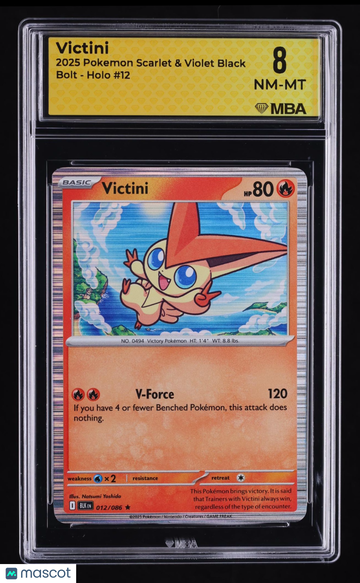 2025 Pokemon Scarlet & Violet Black Bolt Victini Holo MBA 8 #12