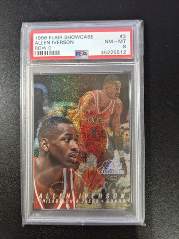 1996 Flair Showcase Row 0 #3 Allen Iverson PSA 8