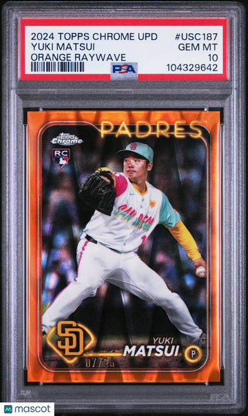 2024 Chrome Update Yuki Matsui #USC187 Orange Raywave /25 PSA 10