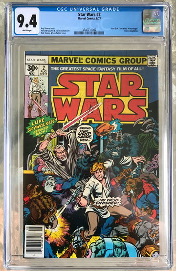 Star Wars #2 (1977) CGC 9.4 -- White pages; Part 2 of "A New Hope" adaptation