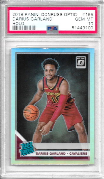 2019-20 Panini Donruss Optic #195 Darius Garland Rated Rookie RC Holo Silver Prizm Refractor PSA 10 Gem Mint CAVS