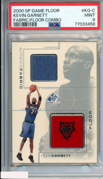 2000 SP GAME FLOOR KEVIN GARNETT #KG-C FABRIC FLOOR COMBO PSA 9 MINT