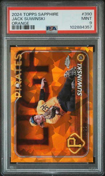 2024 Topps Chrome Sapphire Orange Jack Suwinski #390 /25 PSA 9