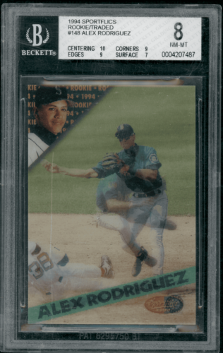 1994 Sportflics Alex Rodriguez #148 Rookie / Traded BGS 8