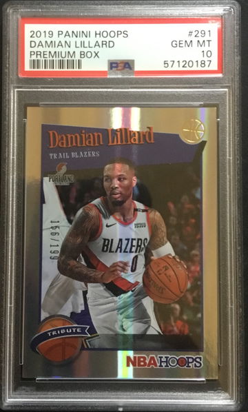 2019 Damian Lillard Panini Hoops Premium Box Silver /199 PSA 10