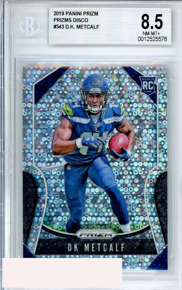 2019 PANINI PRIZM D. K. METCALF #343 PRIZMS DISCO SEAHAWKS ROOKIE RC BGS 8.5