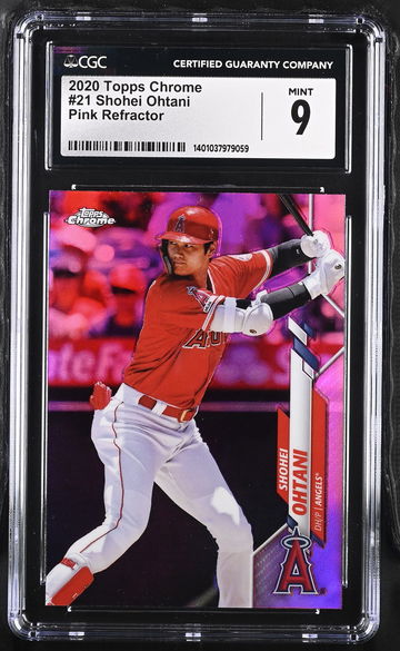 2020 TOPPS SHOHEI OHTANI CHROME PINK REFRACTOR #21 CGC 9 BS.C1.19