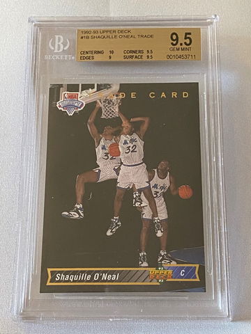 Shaquille O'Neal 1992-93 Upper Deck #1b Rookie Card BGS 9.5 Gem Mint
