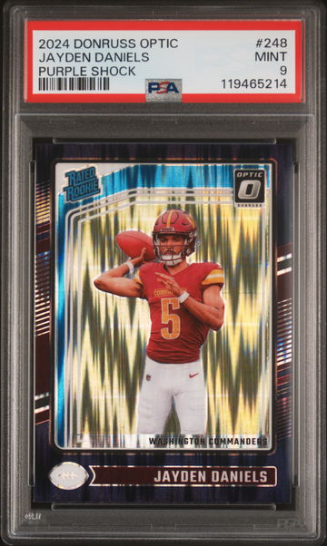 2024 Donruss Optic Rated Rookie Purple Shock Jayden Daniels #248 PSA 9
