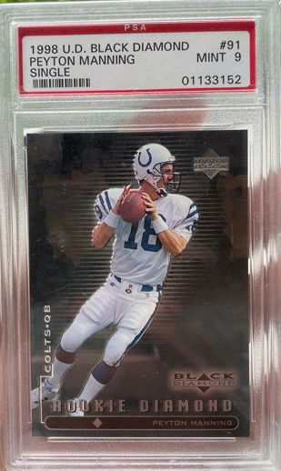 1998 Upper Deck Black Diamond Peyton Manning Rookie PSA 9