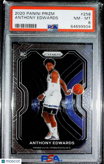 Anthony Edwards 2020-21 Prizm 258 RC rookie PSA 8