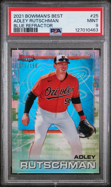 2021 Bowman's Best Blue Refractor Adley Rutschman #25 /150 PSA 9
