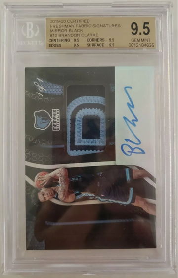 2019-20 Certified Mirror BLACK TRUE 1/1 Brandon Clarke RC RPA BGS 9.5 10 TRUE GEM MINT 