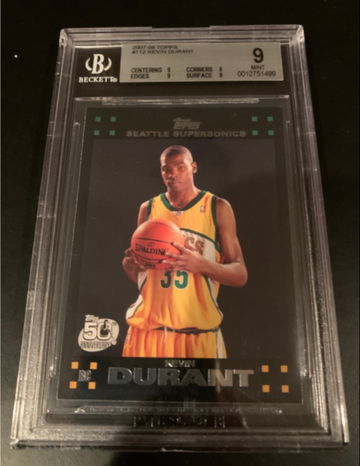 Kevin Durant Topps Black Rookie BGS 9 QUAD 9 subs! 