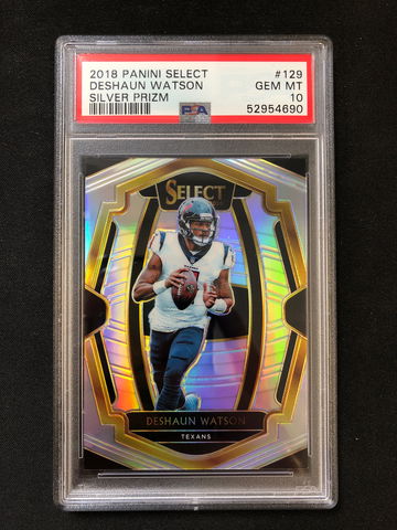 2018 Panini Select - Deshaun Watson - Premier Level Silver Prizm PSA 10 Gem Mint