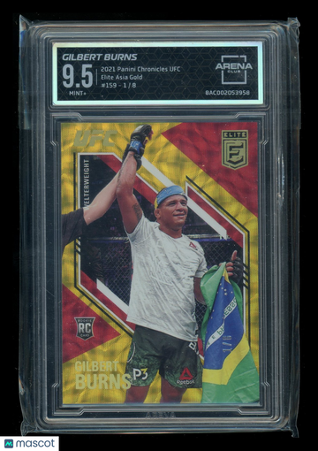 2021 Panini Chronicles Elite Asia Gold Gilbert Burns #159 /8 RC Arena Club 9.5